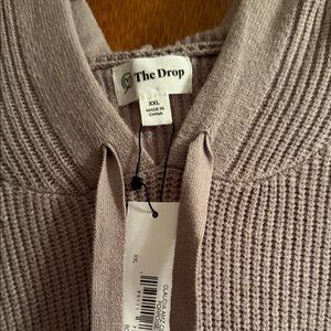 Long sleeve hooded sweater dress by The Drop. NWT. Size XXL. Tan/beige